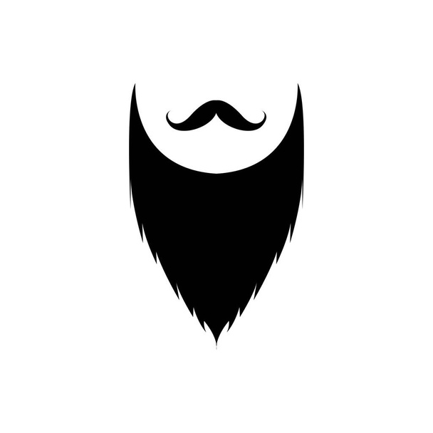 Silhouet van mensenhoofd met snor en baard in hipsterbril. - Vector, afbeelding
