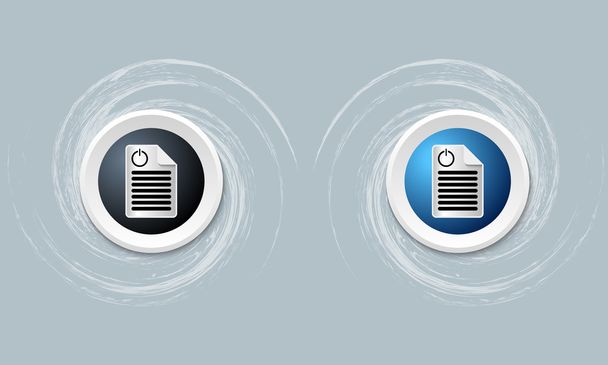 two icon and document icon and power button - Vector, Imagen
