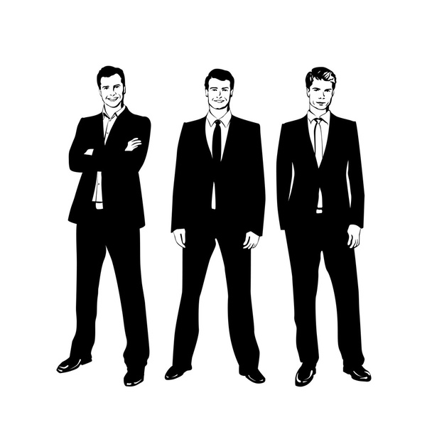 tres hombres de negocios
 - Vector, Imagen