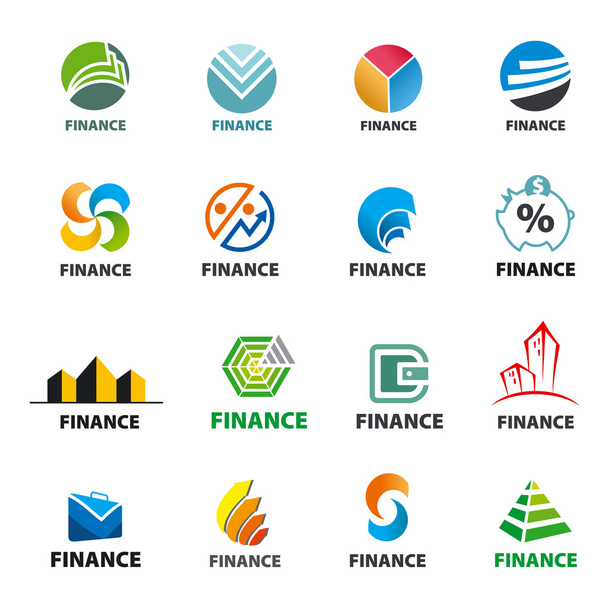 grande coleção de logotipos vetoriais Finanças
 - Vetor, Imagem