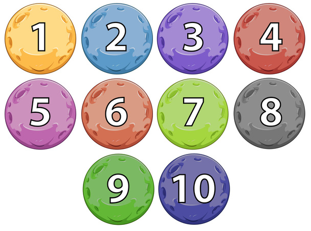 Balles avec numéros
 - Vecteur, image
