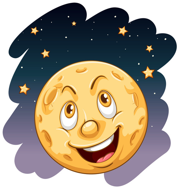 Ένα χαμογελαστό φεγγάρι - Διάνυσμα, εικόνα