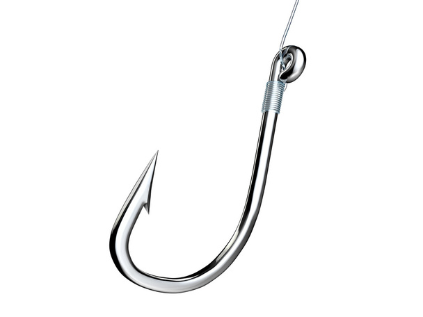 Crochet de pêche en métal isolé sur fond blanc
 - Photo, image