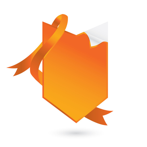 Vector orange advertising element with ribbon - Διάνυσμα, εικόνα