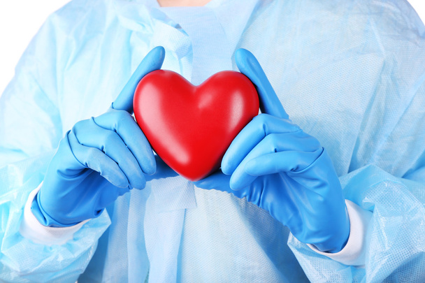 Decorative heart in doctors hands, close-up - Фото, изображение