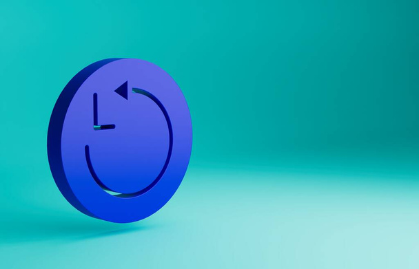 Blue Radius icon isolated on blue background. Minimalism concept. 3D render illustration. - Fotoğraf, Görsel
