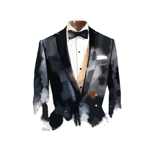 Elegant groom suit over white - Vector, Image