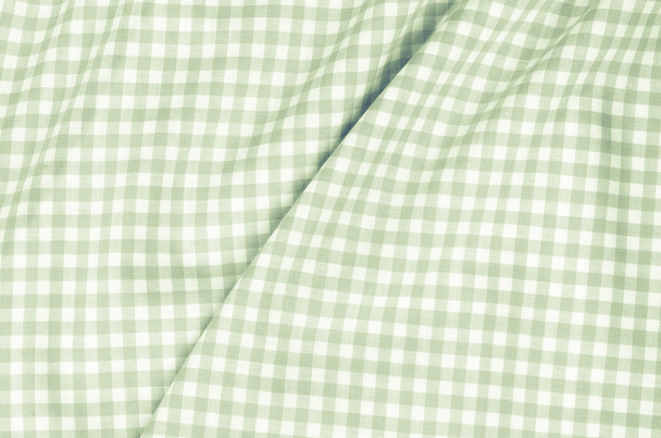 Yeşil kareli kumaş masa örtüsü  - Fotoğraf, Görsel
