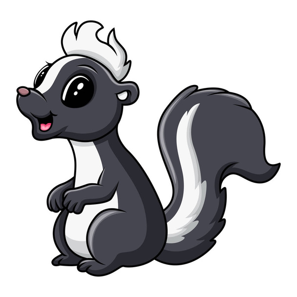 Cute baby skunk a sitting - ベクター画像