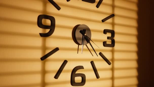 Modern wall clock with big numbers. - Footage, Video