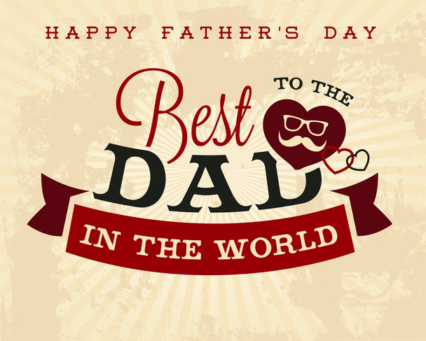 Happy Father's Day Greeting Card Template in Vintage Style - Vecteur, image