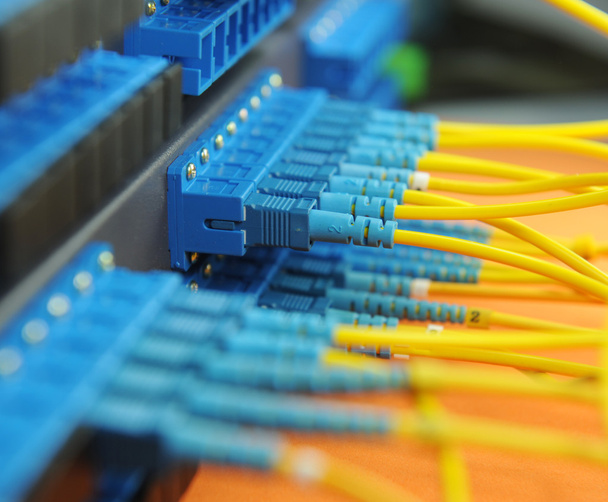 Shot of network cables and servers in a technology data center - Foto, imagen