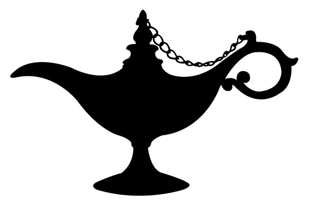 Lampu Aladin, silueta vektor - Vektor, obrázek