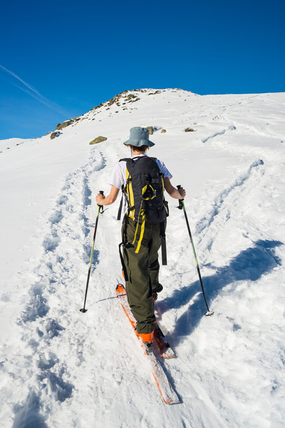 Alpine touring towards the summit - Photo, Image