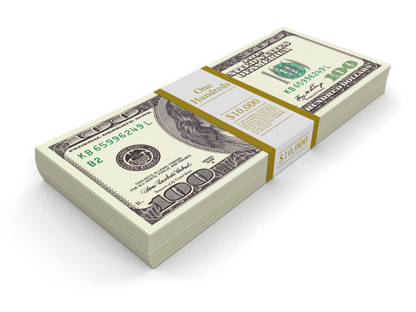 Pile of Dollars (clipping path included) - Foto, afbeelding