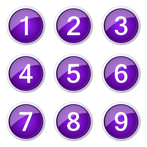 Numbers Counting Button Icon - Διάνυσμα, εικόνα