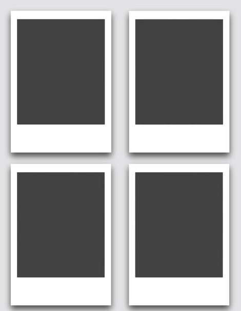 Illustration Set of black and white photo frames. High quality photo - Φωτογραφία, εικόνα