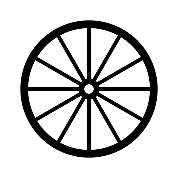 Silhueta de Pneu de Madeira. Elementos de design de ícones preto e branco em fundo branco isolado - Vetor, Imagem