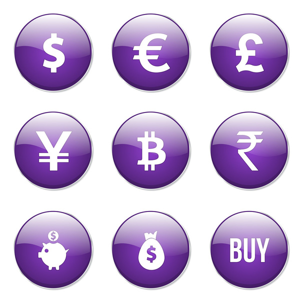 Currency Sign Button Icon - Vektor, Bild