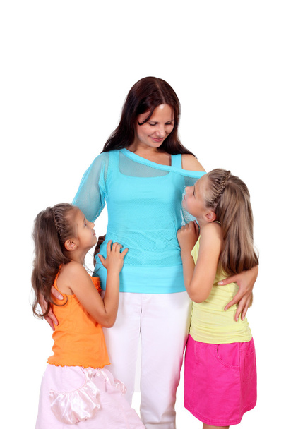 Mother with her two daughters in studio - Foto, Imagem