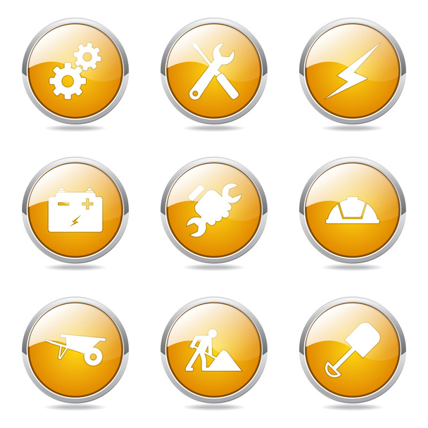 Construction Tools Button Icon - Вектор, зображення