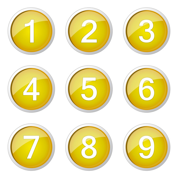 Numbers Counting Button Icon - Vektor, Bild