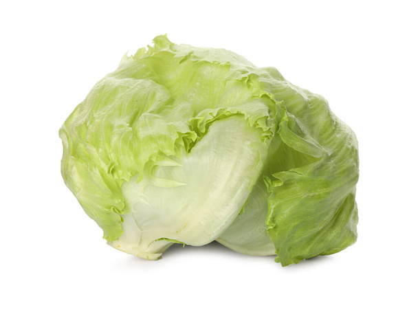 Fresh green iceberg lettuce isolated on white - Photo, Image