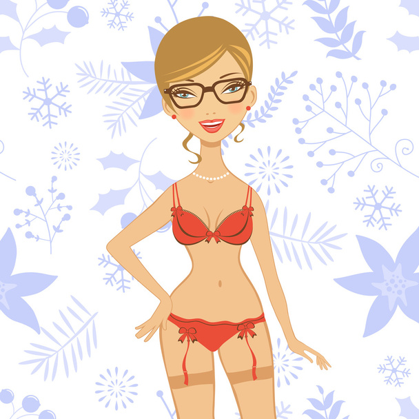 Beautiful woman in lingerie - Vector, Image