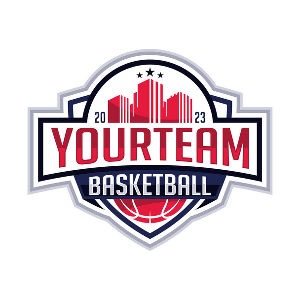 Σύγχρονη επαγγελματική Μπάσκετ Club έμβλημα διάνυσμα μασκότ λογότυπο σχεδιασμό έννοια για την ομάδα e αθλητισμού. Εικονογράφηση διανύσματος - Διάνυσμα, εικόνα