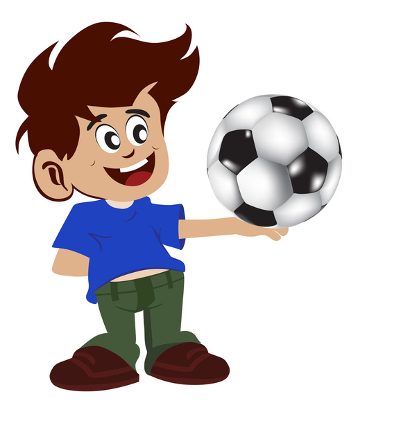 boy and football - Vector, Image