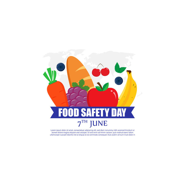 Illustration vectorielle du modèle de maquette d'alimentation pour les médias sociaux de la Journée mondiale de la sécurité alimentaire - Vecteur, image