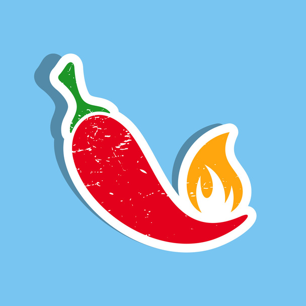 Chilli pepper label - Vector, Image