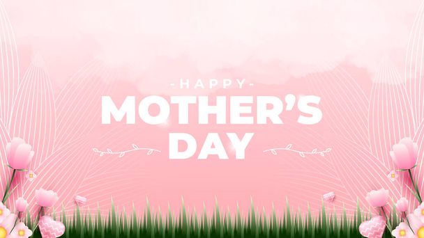 Happy Mother's Day design, suitable for greeting cards, sales promotions, vouchers, banners, and others - Vector, imagen