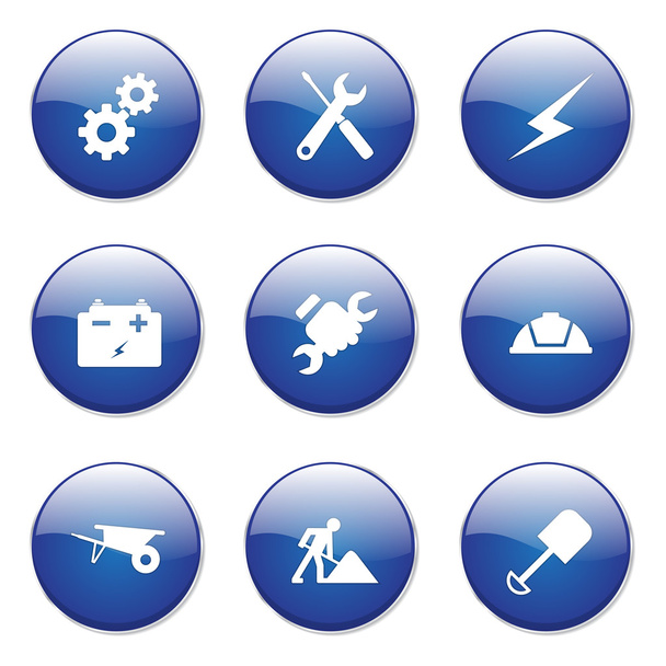 Construction Tools Button Icon - Διάνυσμα, εικόνα