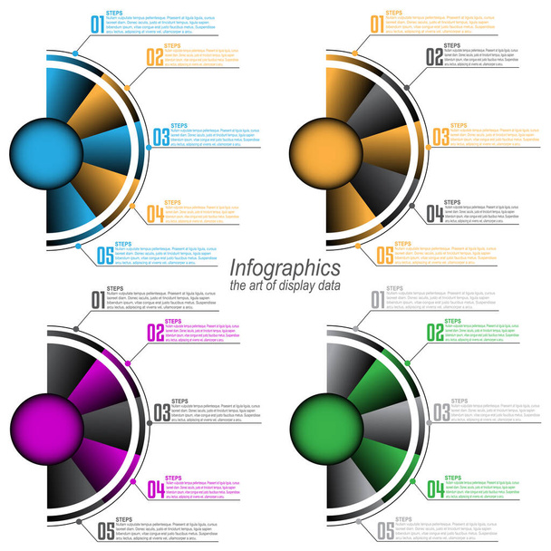 Συλλογή infographic πρότυπο για σύγχρονη οπτικοποίηση δεδομένων και κατάταξη και στατιστικές. - Διάνυσμα, εικόνα
