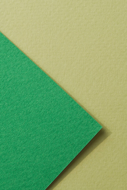 Rough kraft paper background, paper texture different shades of green. Mockup with copy space for text - Photo, image
