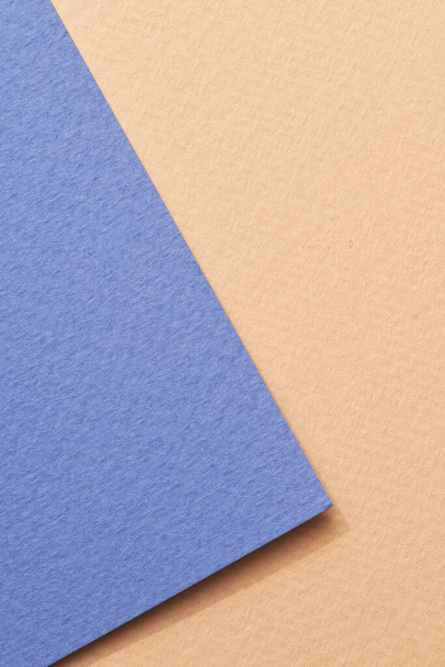 Rough kraft paper background, paper texture blue beige colors. Mockup with copy space for text - Φωτογραφία, εικόνα