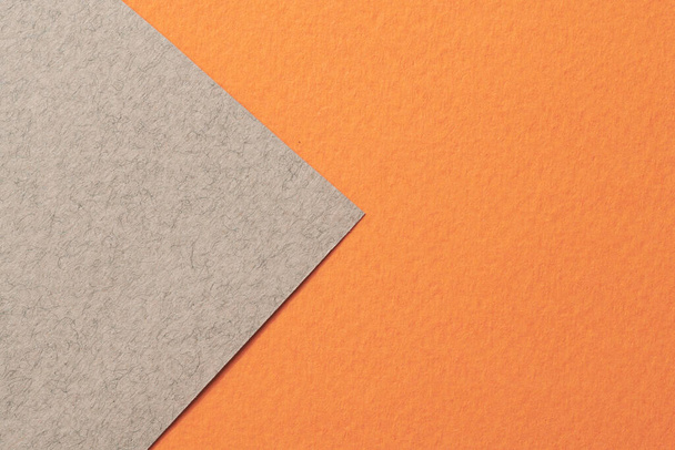 Rough kraft paper background, paper texture orange gray colors. Mockup with copy space for text - Zdjęcie, obraz
