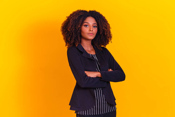 afro woman in pantsuit. Successful black woman, business woman. - Fotoğraf, Görsel