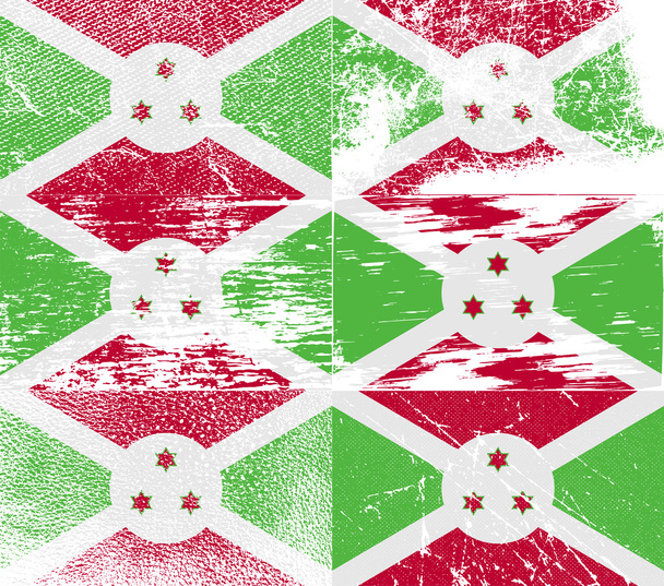 Drapeau du Burundi avec une texture ancienne. Vecteur
 - Vecteur, image