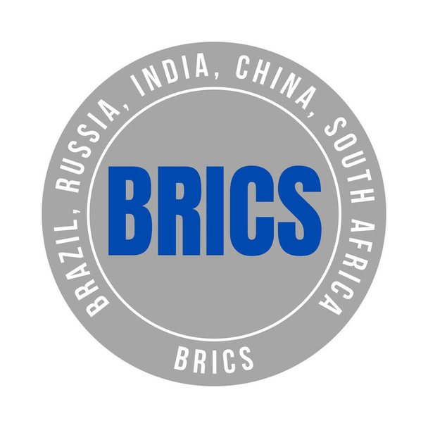 BRICS Brésil, Russie, Inde, Chine et Afrique du Sud icône symbole - Photo, image