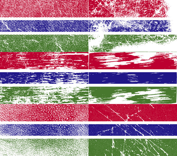 Gambiya bayrağı eski doku ile. Vektör - Vektör, Görsel