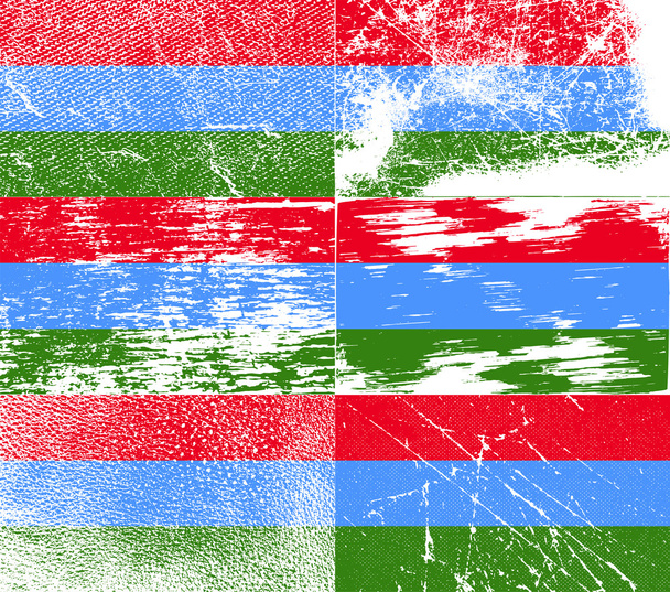 Flag of Karelia with old texture. Vector - Vector, Image
