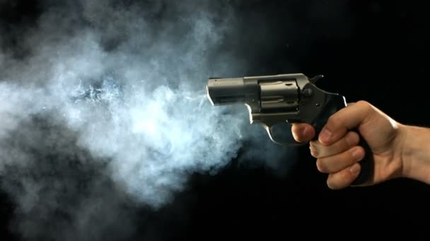 Revolver shooting and smoking - Footage, Video