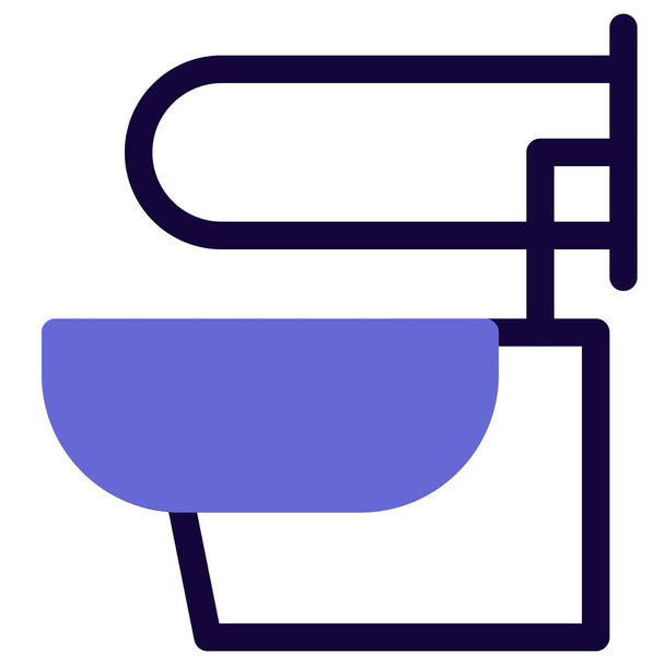 WC s boční podporou pro osoby se zdravotním postižením. - Vektor, obrázek