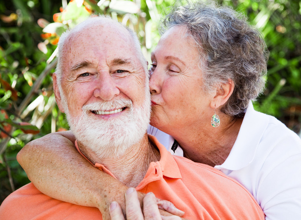 Senior Couple - Affectionate Kiss - Фото, изображение