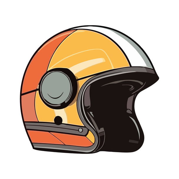 Motorcycle helmet the ultimate protective headwear for bikers isolated - Вектор,изображение