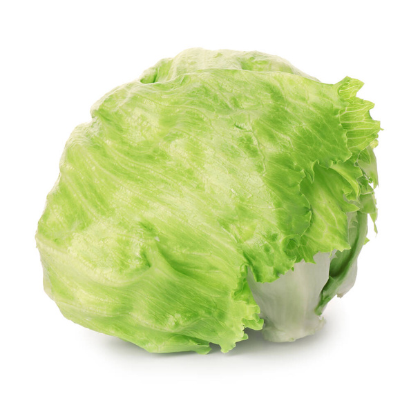 Fresh green iceberg lettuce isolated on white - Photo, Image