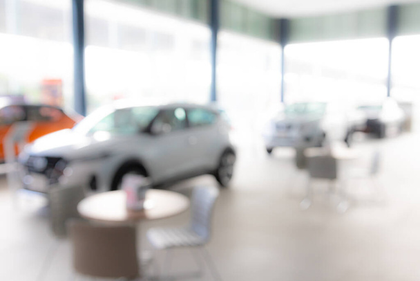 Blur car in the showroom background - Photo, Image