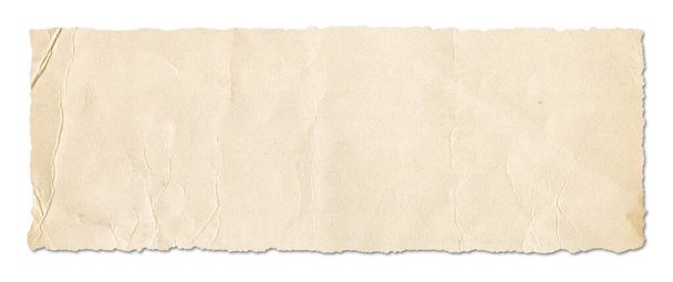 Old parchment paper texture background. Horizontal banner vintage wallpaper. Isolated on white - Foto, Imagen